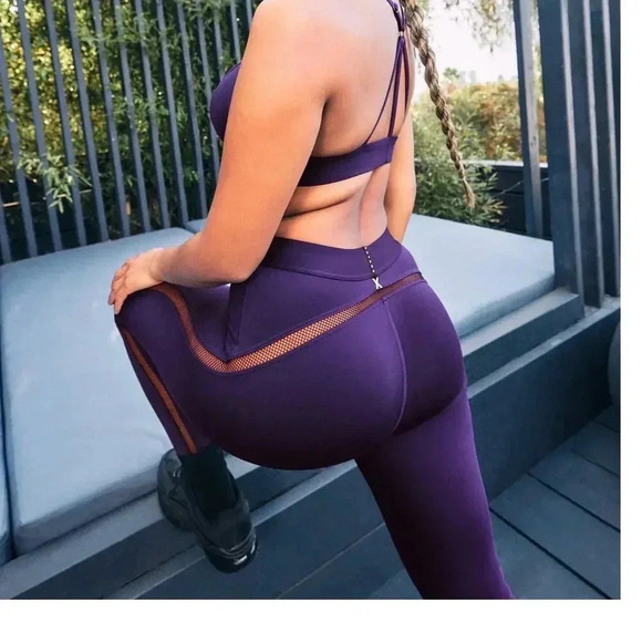Savage X Fenty Flow High-Waist Trimmed Legging Purple Size 2X Full Length NWOT - Picture 2 of 16